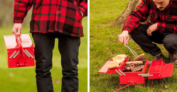 This Toolbox Is Actually A Portable Grill That You Can Easily Tote Anywhere With You