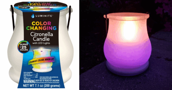 You Can Get A Color Changing Citronella Candle To Keep The Bugs Away In Style