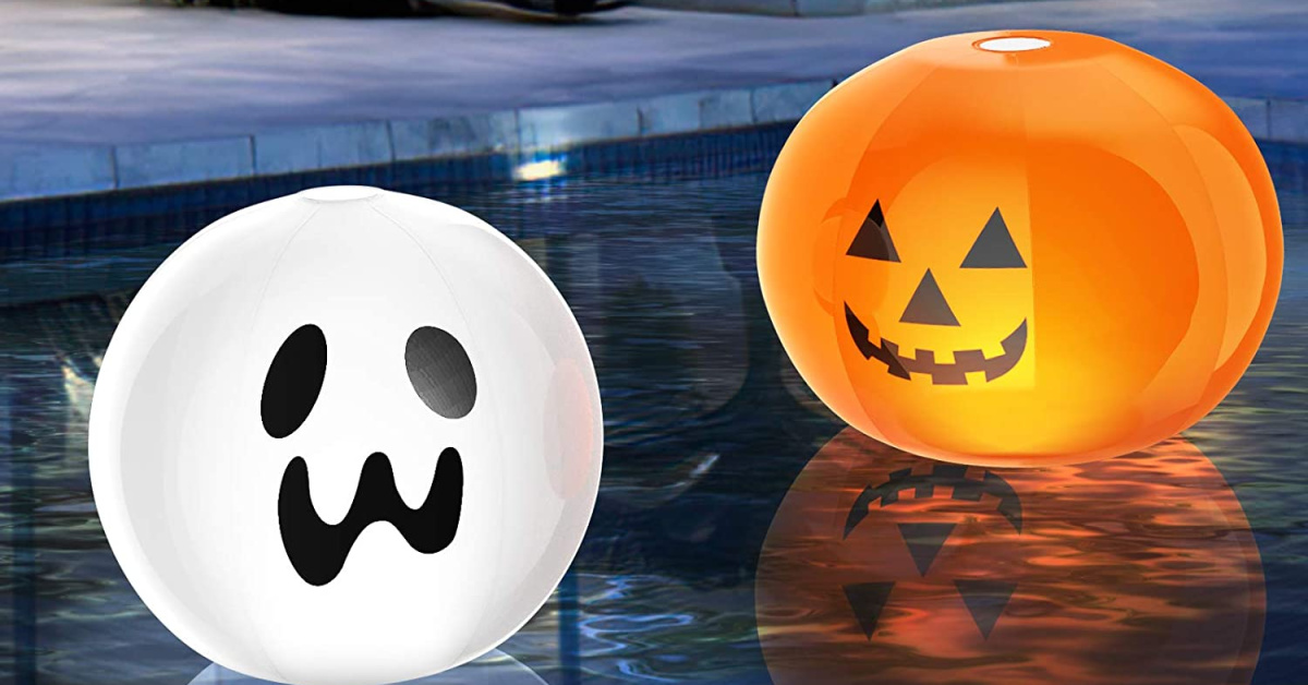 These Inflatable Halloween Lights Decorate Your Pool With Pumpkins And Ghosts