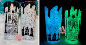 You Can Get A Hocus Pocus Black Flame Candle Company Tumbler That Glows In The Dark