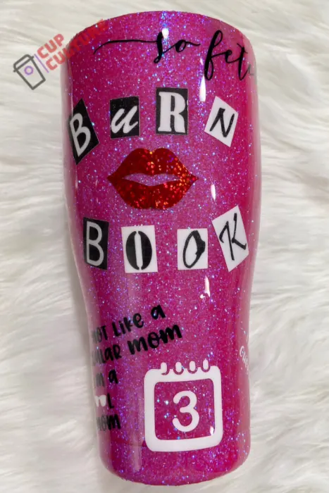 ATHAND Best Birthday Gifts for Barbie Girls Coworker Friends,Burn Book Mean  Girls Skinny Tumbler, 20 Oz Insulated Coffee Mug with Lid,Pink Theme Cup