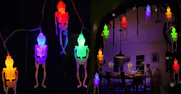 You Can Get Colorful Skeleton String Lights To Light Up The Night For Halloween