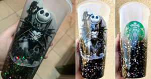 This Jack Skellington Glittered Starbucks Cold Cup Is Simply Meant To Be