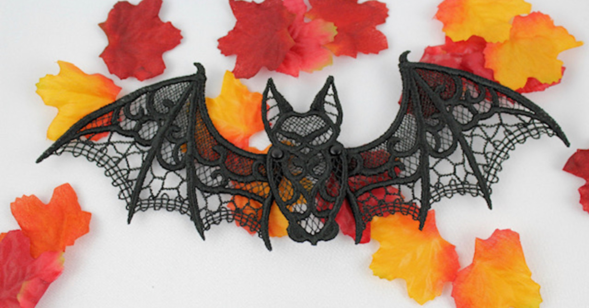 You Can Get A Beautifully Embroidered Lace Bat To Fancily Decorate With For Halloween