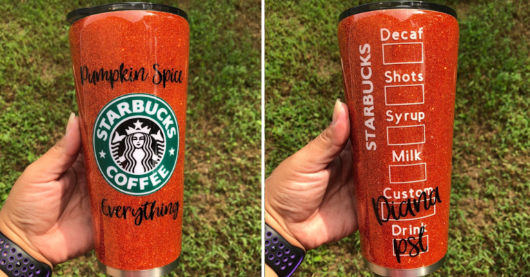 This Orange Glitter “Pumpkin Spice Everything” Tumbler Is The Only Cup You Need For Fall