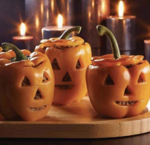 Jack-O-Lantern Stuffed Bell Peppers Are The New Cooking Trend For Fall