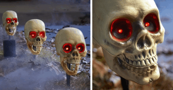 These Spooky Animated Skeleton Path Markers Are The Perfect Addition For Your Halloween Decorating
