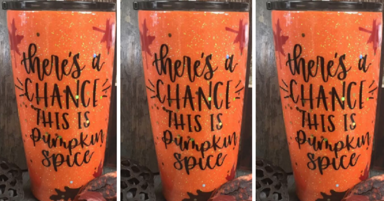 This Gorgeous Orange Glitter Tumbler Is Perfect For The Person Who Loves Their Pumpkin Spice