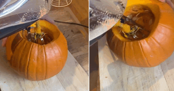 People Are Using A Hand Mixer To Remove Pumpkin Guts and It Is Pure Genius
