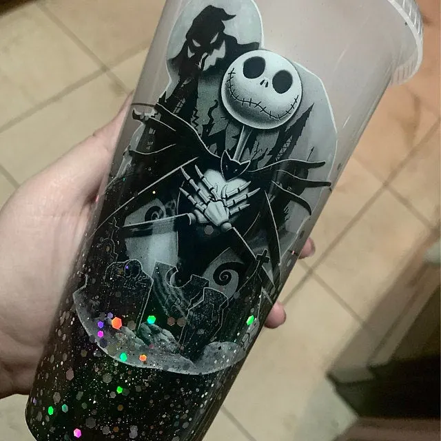 Jack Skellington Starbucks Cup Tumbler, Handmade, Nightmare Before  Christmas