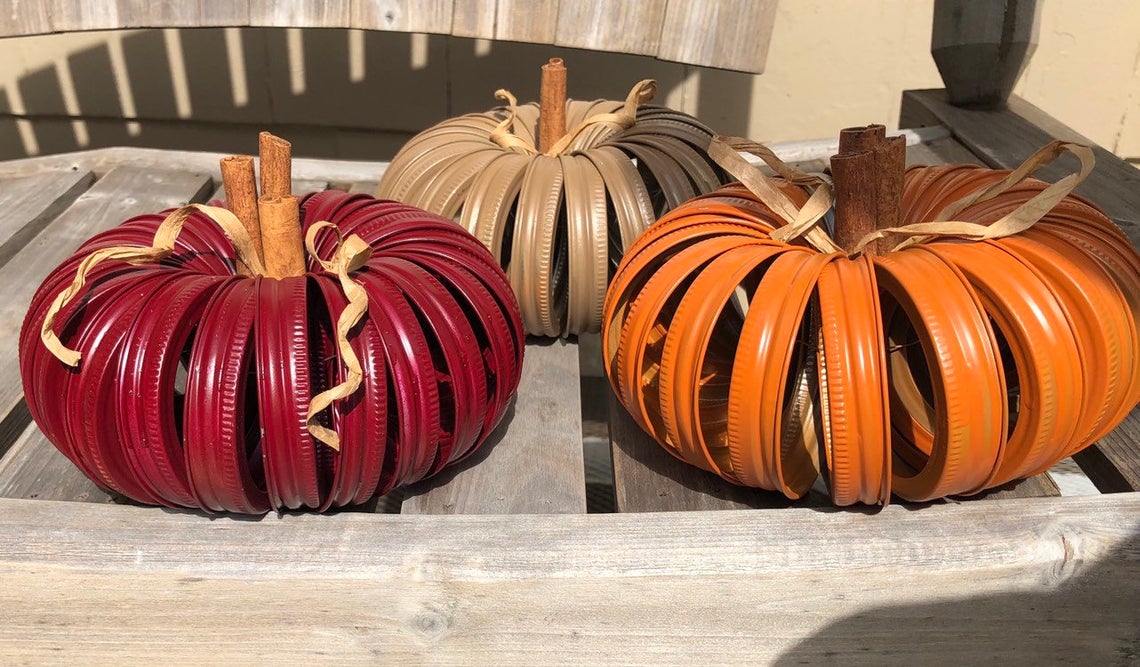 You Can Get Mason Jar Lid Pumpkins Which Are A Perfect Addition To Your Fall Décor