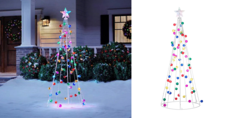 Home Depot Is Selling A Light Up Cone Christmas Tree You Can Put In Your Yard For The Holidays