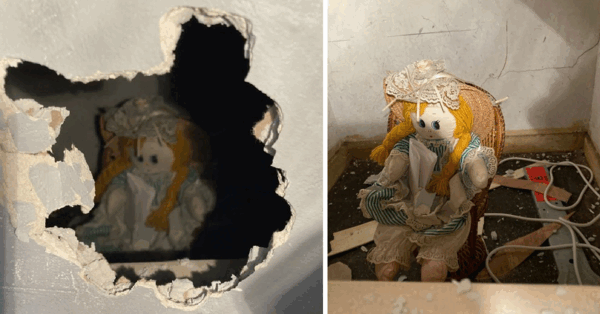 This Guy Found A Doll With A Creepy Note Attached Behind A Wall In His House