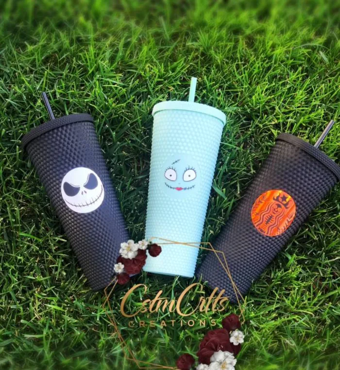 Starbucks Skeleton Tumbler Halloween Tumbler Studded Tumbler With Straw &  Lid Luxury Tumbler Travel Cup Matte-iridescent 