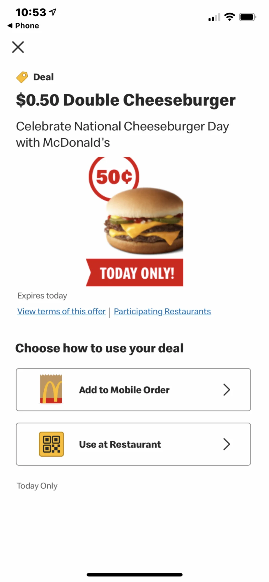 McDonald's Coupons & Offers: Flat 50% OFF + FREE Burger