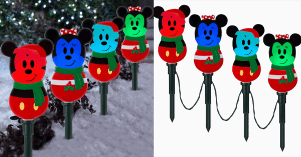 You Can Get Minnie And Mickey Mouse Christmas Pathway Lights To Make Your Walkway More Magical