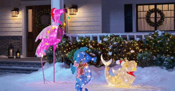 Home Depot Is Selling A  Light Up Shark You Can Put In Your Yard For The Holidays
