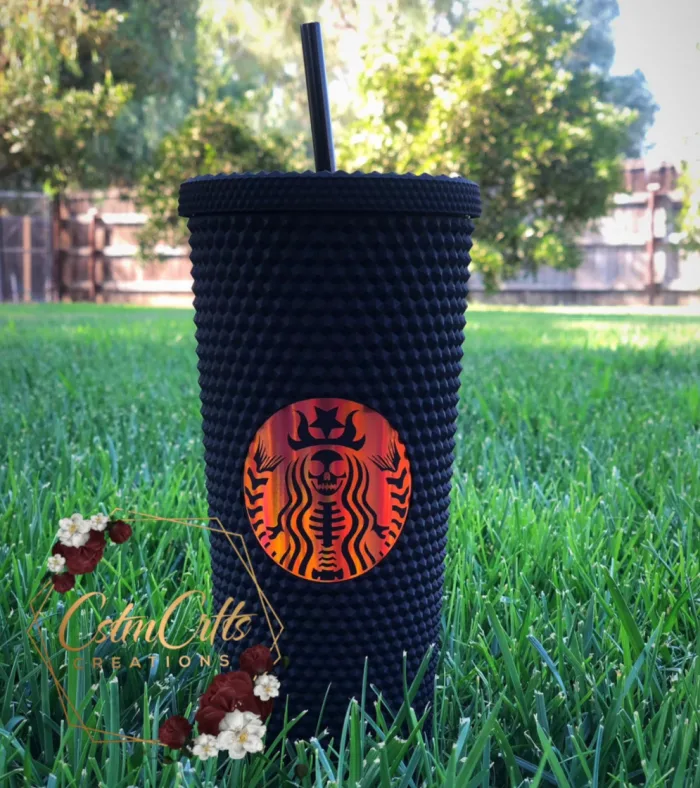 Starbucks Skeleton Tumbler Halloween Tumbler Studded Tumbler With Straw &  Lid Luxury Tumbler Travel Cup Matte-iridescent 