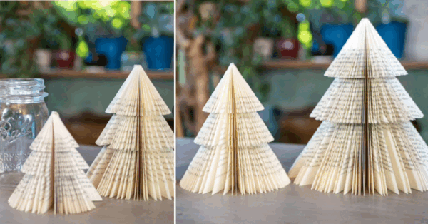 You Can Get Mini Christmas Trees Made Out Of Book Pages and They Are Stunning