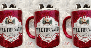 This ‘Milk For Santa’ Red Glitter Mug Was Made For Celebrating The Holidays
