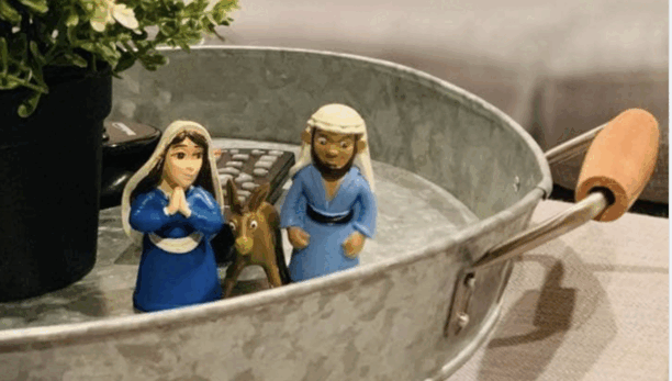 Instead of Elf On The Shelf, You Can Move Mary And Joseph Around Your Home To Help Them Get To Bethlehem