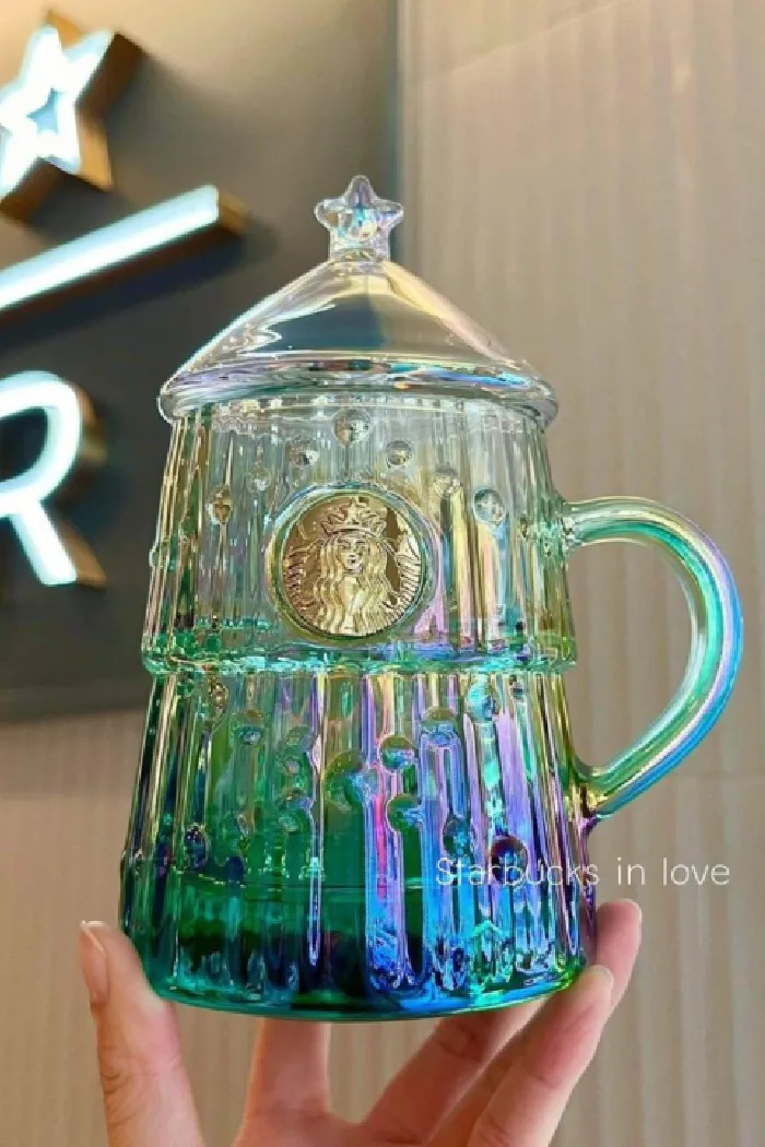 Starbucks Holiday Christmas Can Glass Iced Coffee Cup