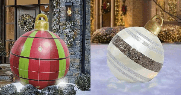 You Can Get Giant Inflatable Christmas Ornaments You Can Put In Your Yard For The Holidays