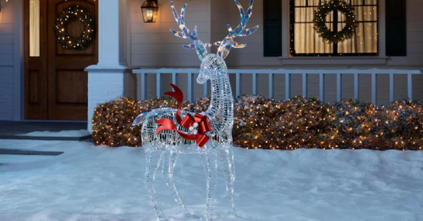 Home Depot Is Selling A 6-Foot Iridescent Reindeer You Can Put In Your Yard For The Holidays