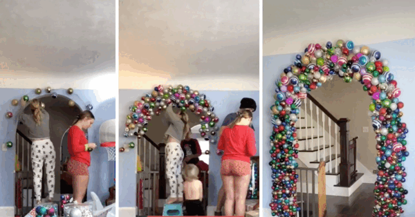 This Mom Glued 800 Ornaments To Her Doorway To Make The Most Glorious Christmas Decoration Ever