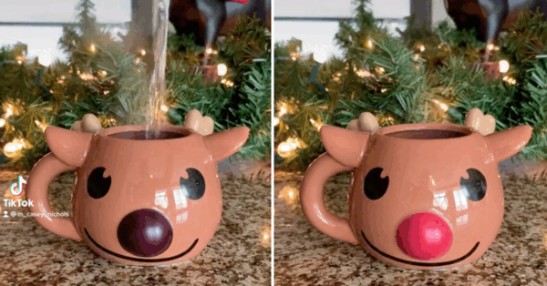 This Rudolph Mug Has a Color Changing Nose That Shines Bright Red
