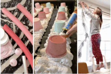This Mom Is Turning Her Home Into a Life-Size Gingerbread House by Using Pool Noodles and It’s Incredible