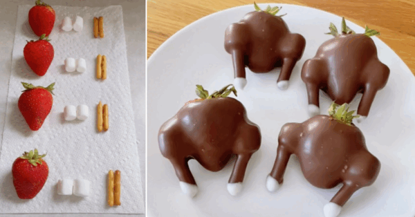 Here's How You Can Make Chocolate Turkeys Out of Strawberries For