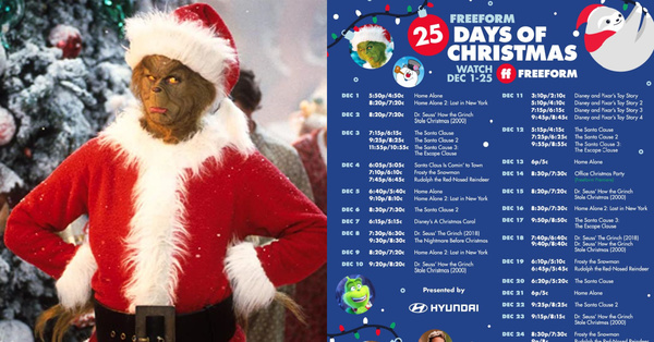 Freeform’s 25 Days of Christmas Movie Schedule Is Here So You Can Plan Out Your Entire December