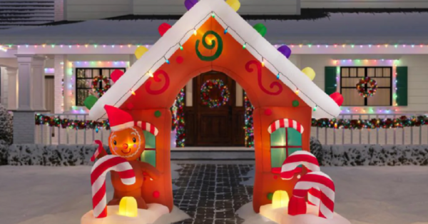 You Can Get An 8 Foot Inflatable Gingerbread House That’ll Show Your Neighbors Just How Festive You Are
