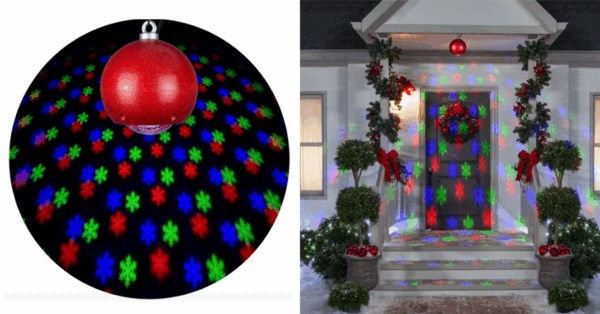 You Can Get An Ornament That Projects Snowflakes Onto Your Door So You Can Light Up The Night This Christmas