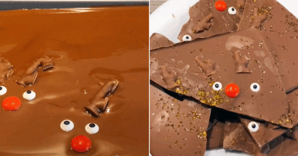 You Can Make Milk Chocolate Reindeer Bark For The Sweetest Christmas Dessert