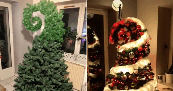 This Guy Decorated His Christmas Tree As The Iconic Spiral Hill in ‘The Nightmare Before Christmas’ and I Love It