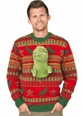 You Can Get A 3D T-Rex Ugly Christmas Sweater That'll Have Guests ...