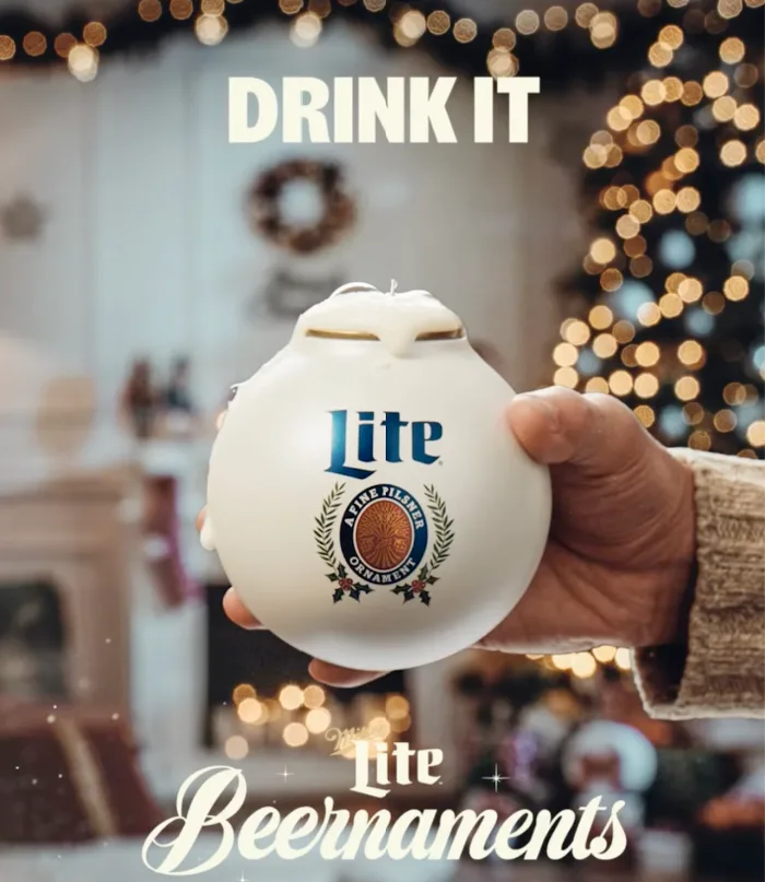 Miller Lite Released 'Drinkable' Ornaments Called 'Beernaments' That