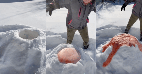Here’s How to Make an Erupting Snow Volcano