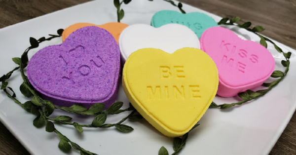 You Can Get Conversation Heart Bath Bombs That’ll Bring Romance To Bath Time