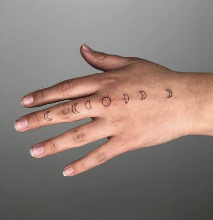 Minimal line tattoos on fingers - Tattoogrid.net