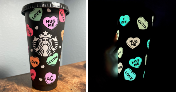 You Can Get A Starbucks Conversation Heart Cup That Glows In The Dark