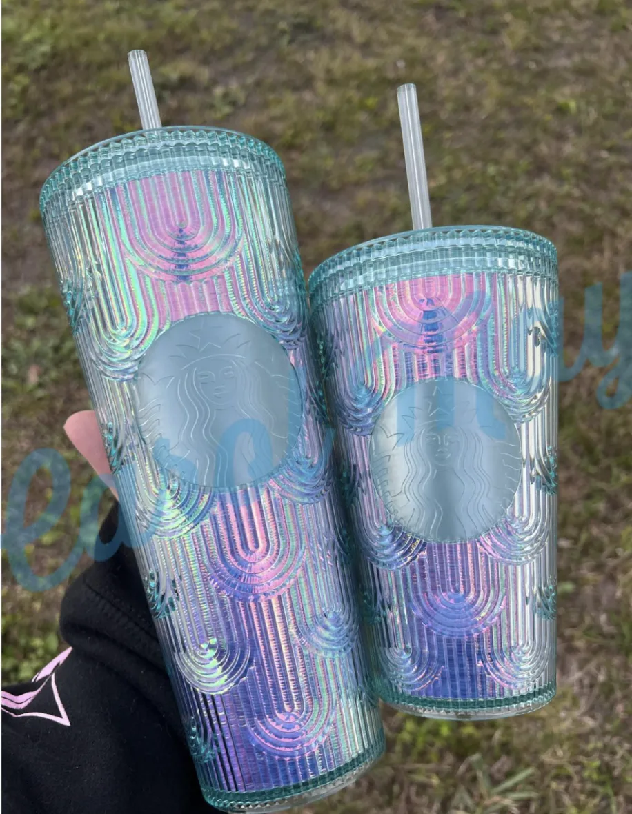 Starbucks Released A New Iridescent Cup That Gives Off Art Deco Vibes