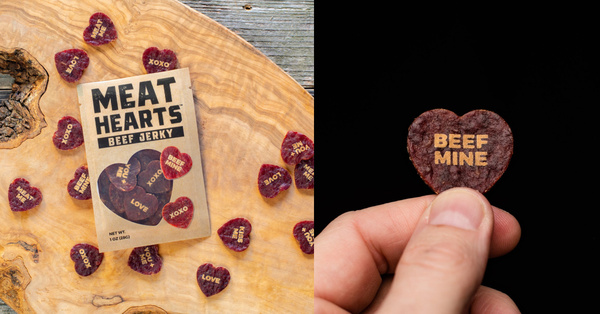 These Beef Jerky Conversation Hearts Prove The Real Way To Someone’s Heart Is Through Their Stomach