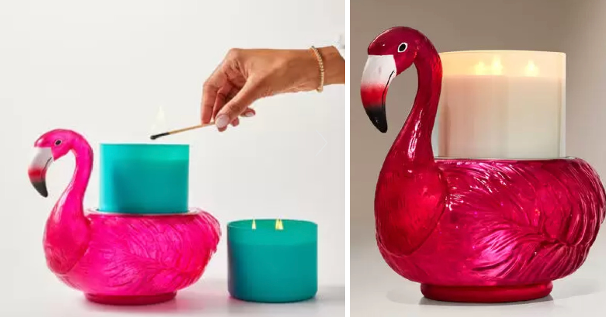 Bath and Body Works Latest Viral Product is this Flamingo Candle Holder,  and it's Got Summer Written all over it