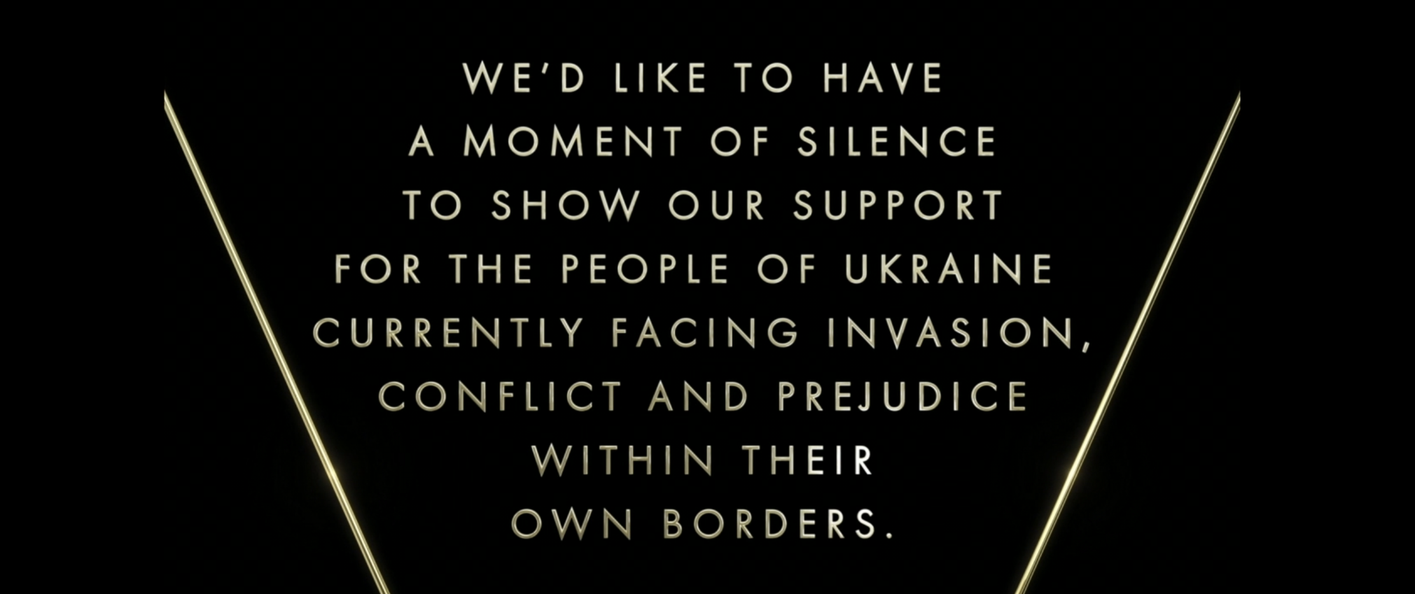 The Oscars Has Moment of Silence To Show Support to Ukraine
