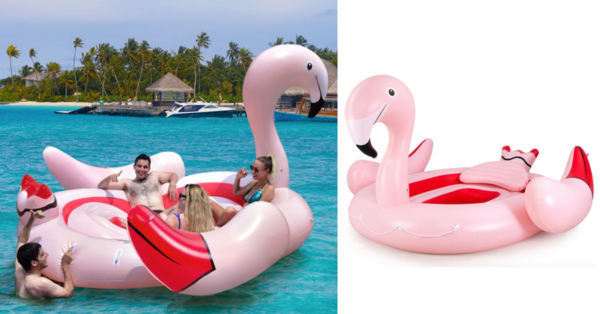 This Flamingo Floating Island Is Big Enough For The Whole Family To Spend A Day On At The Lake
