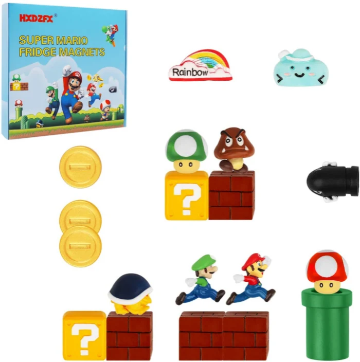 D.I.Y Super Mario Bros Magnetic Sticker Fridge Magnet Gift Unit Pick you  own