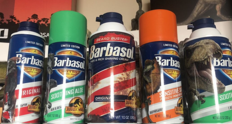 Barbasol Releases Special Edition Jurassic World Shaving Cream Cans and I Want Them All